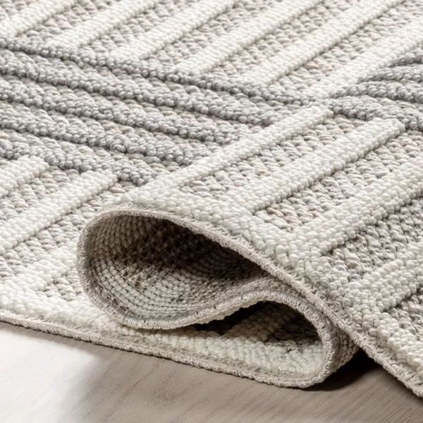 Japandi Light Grey Striped Rug - Japandi