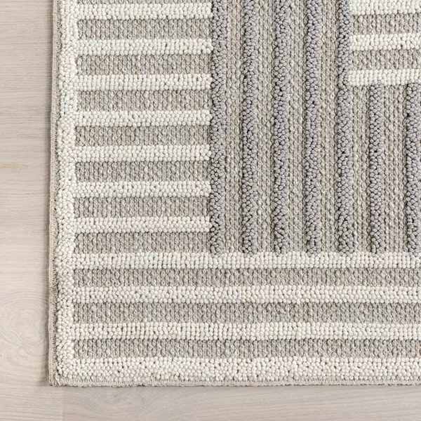 Japandi Light Grey Striped Rug - Japandi