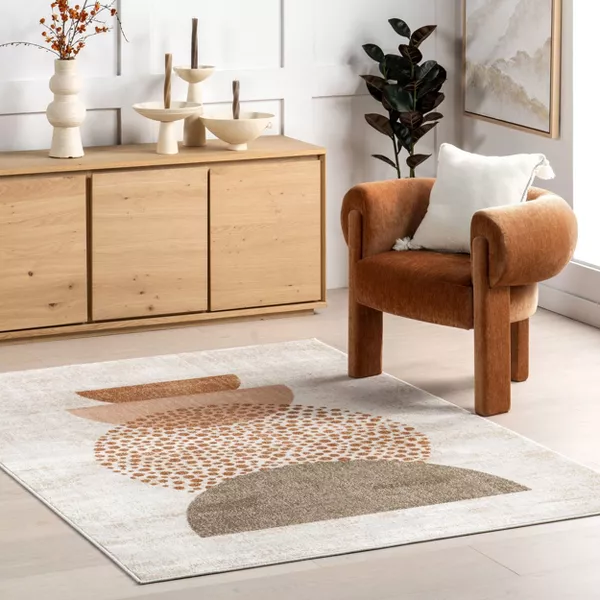 Japandi Terracotta Geometric Rug - Japandi