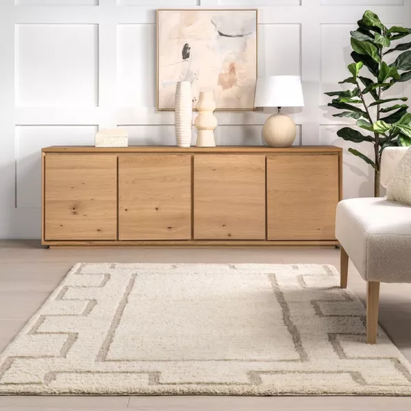 Japandi Geometric Wool Rug - Japandi