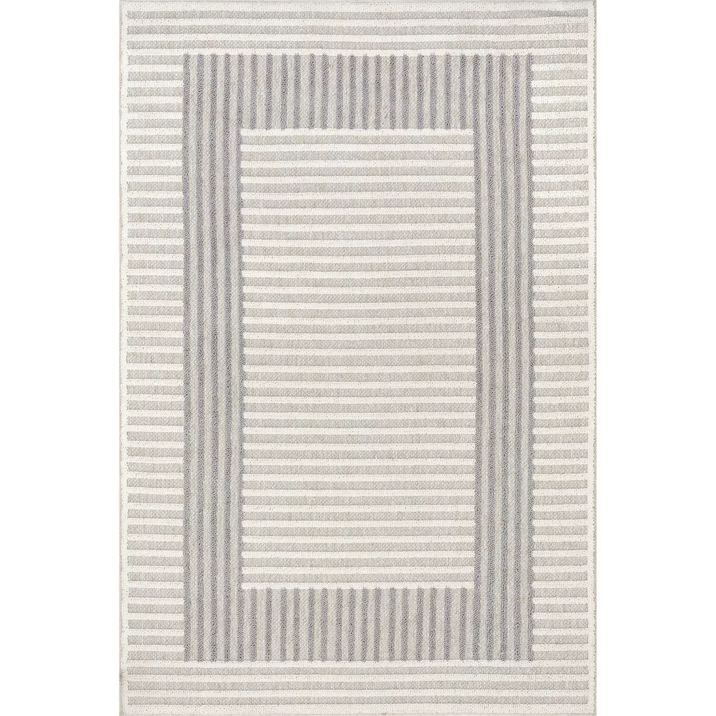 Japandi Light Grey Striped Rug - Japandi