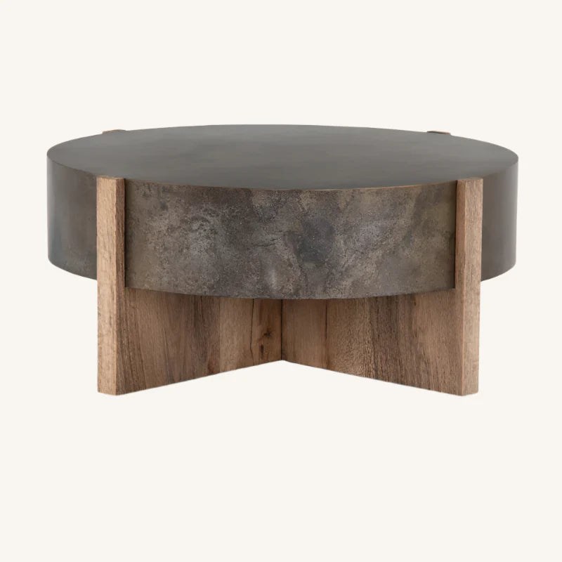 Cross-Leg Wood Coffee Table - Glendo - Japandi