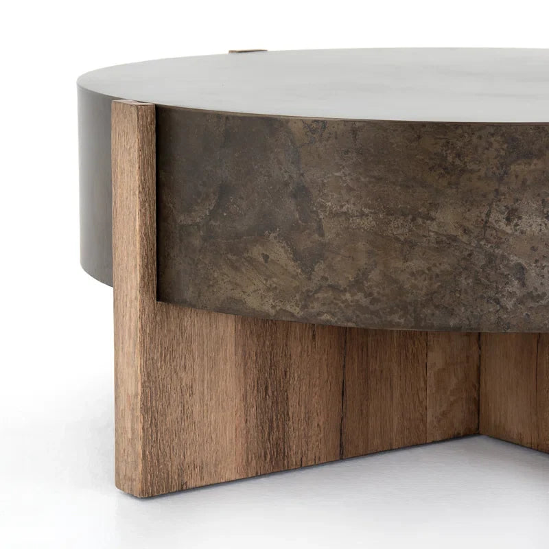 Cross-Leg Wood Coffee Table - Glendo - Japandi