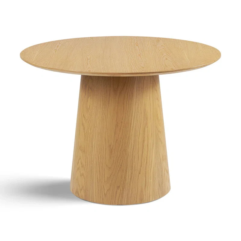 Solid Oak & White Fabric Japandi Dining Set – Gweneva - Japandi