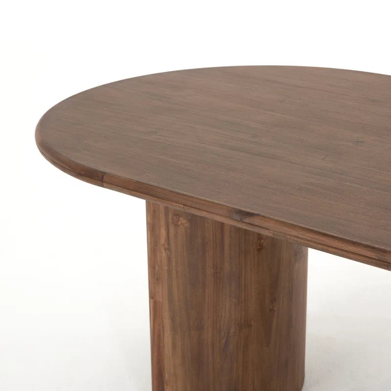 Double Pedestal Japandi Dining Table - Japandi