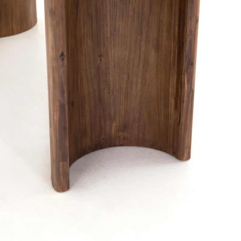 Double Pedestal Japandi Dining Table - Japandi