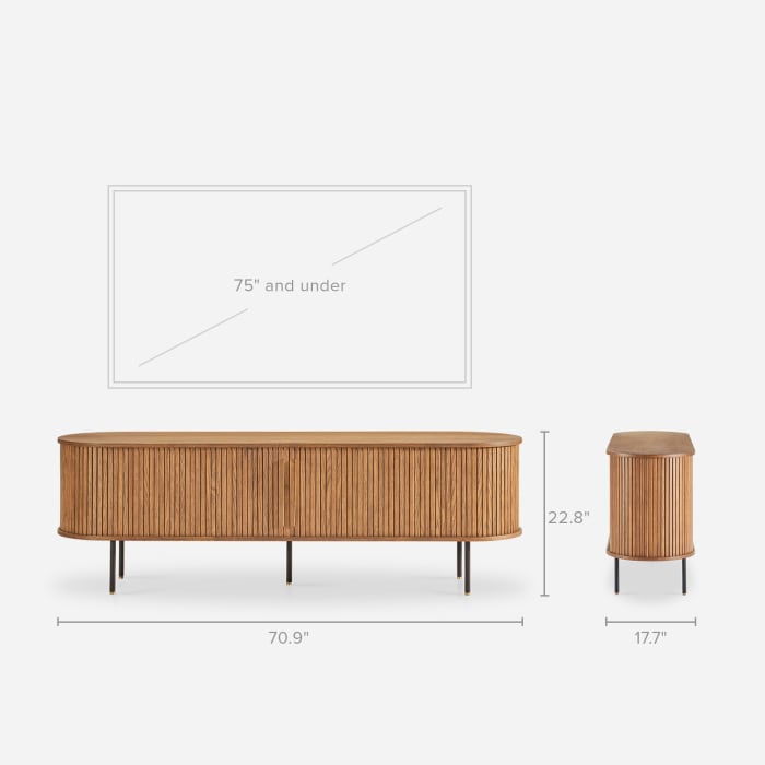 Japandi Oval Wooden TV Stand - Japandi