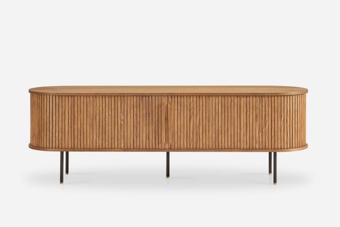 Japandi Oval Wooden TV Stand - Japandi