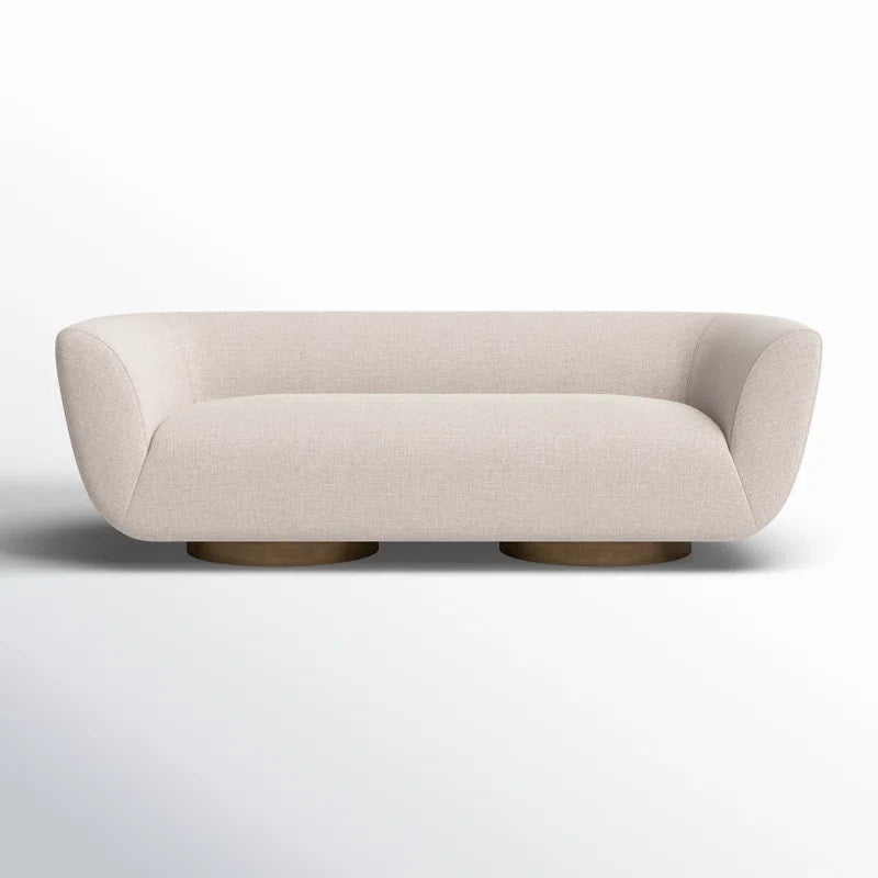 Wide Seat Japandi Sofa in Linen Blend - Japandi