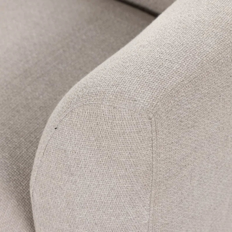 Wide Seat Japandi Sofa in Linen Blend - Japandi