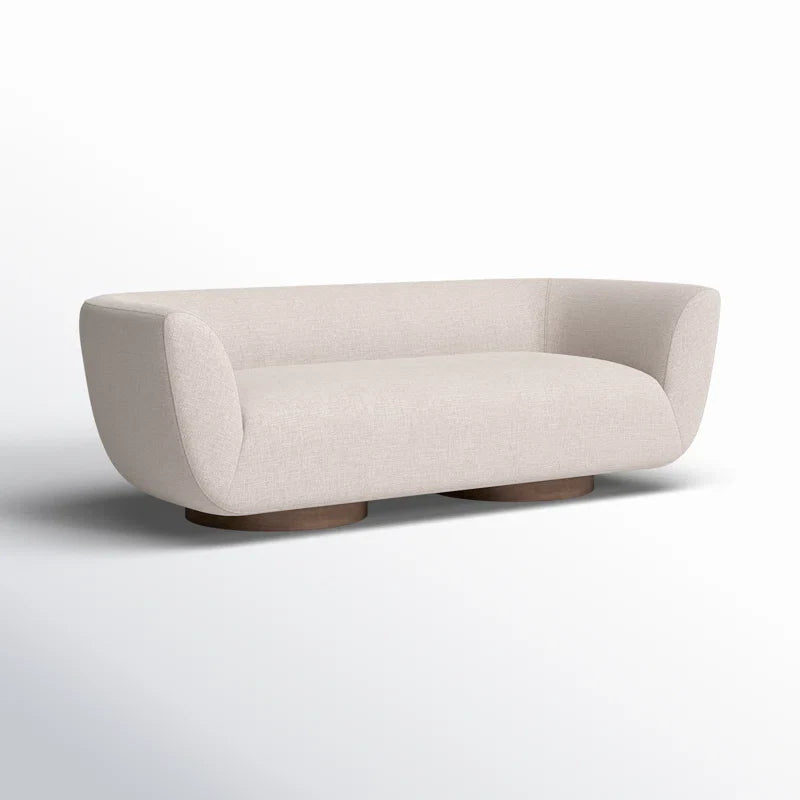 Wide Seat Japandi Sofa in Linen Blend - Japandi