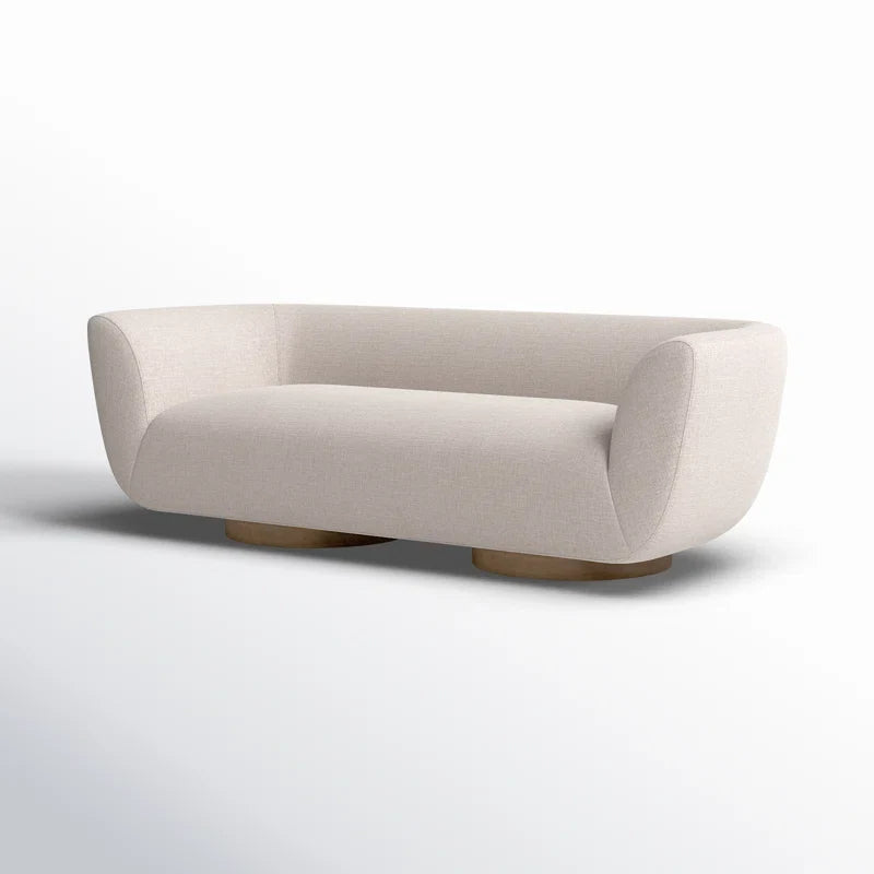 Wide Seat Japandi Sofa in Linen Blend - Japandi