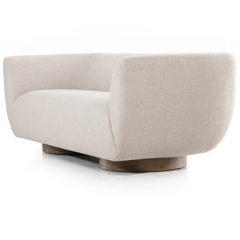 Wide Seat Japandi Sofa in Linen Blend - Japandi