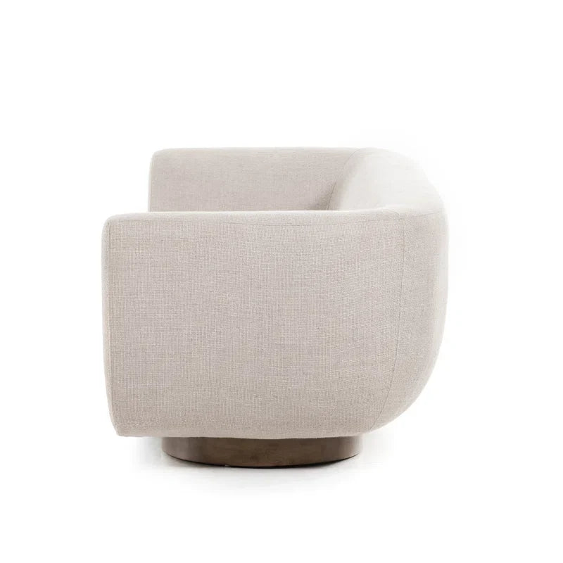 Wide Seat Japandi Sofa in Linen Blend - Japandi