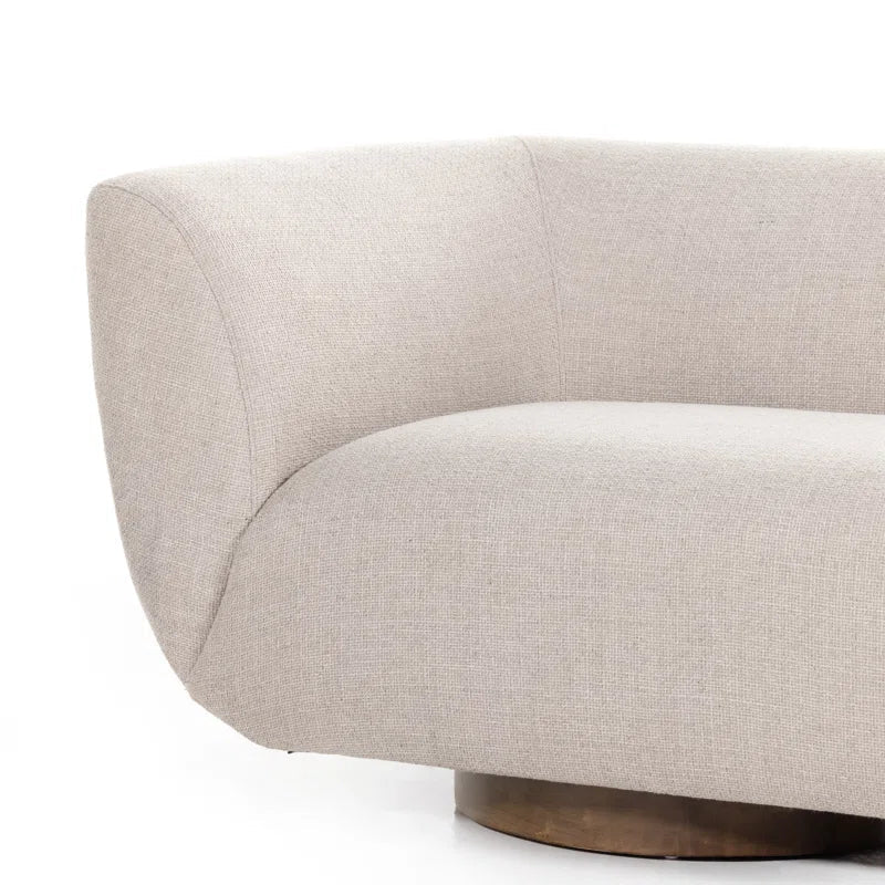 Wide Seat Japandi Sofa in Linen Blend - Japandi