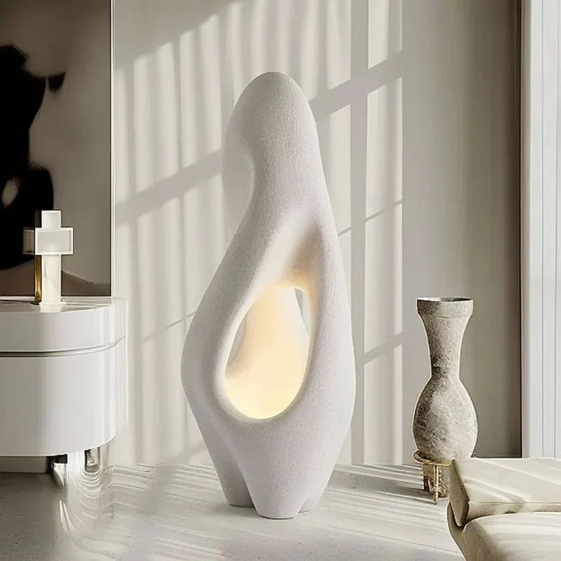 Japandi Natural Wood Floor Lamp With Slatted Design – Izbu - Japandi