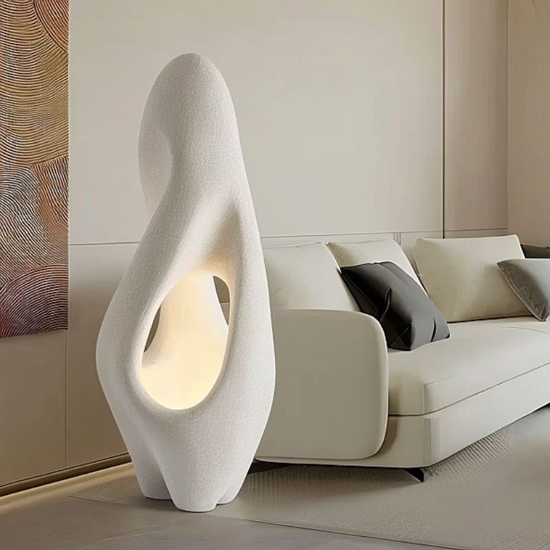 Japandi Natural Wood Floor Lamp With Slatted Design – Izbu - Japandi