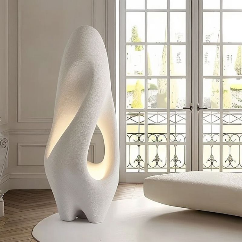 Japandi Natural Wood Floor Lamp With Slatted Design – Izbu - Japandi