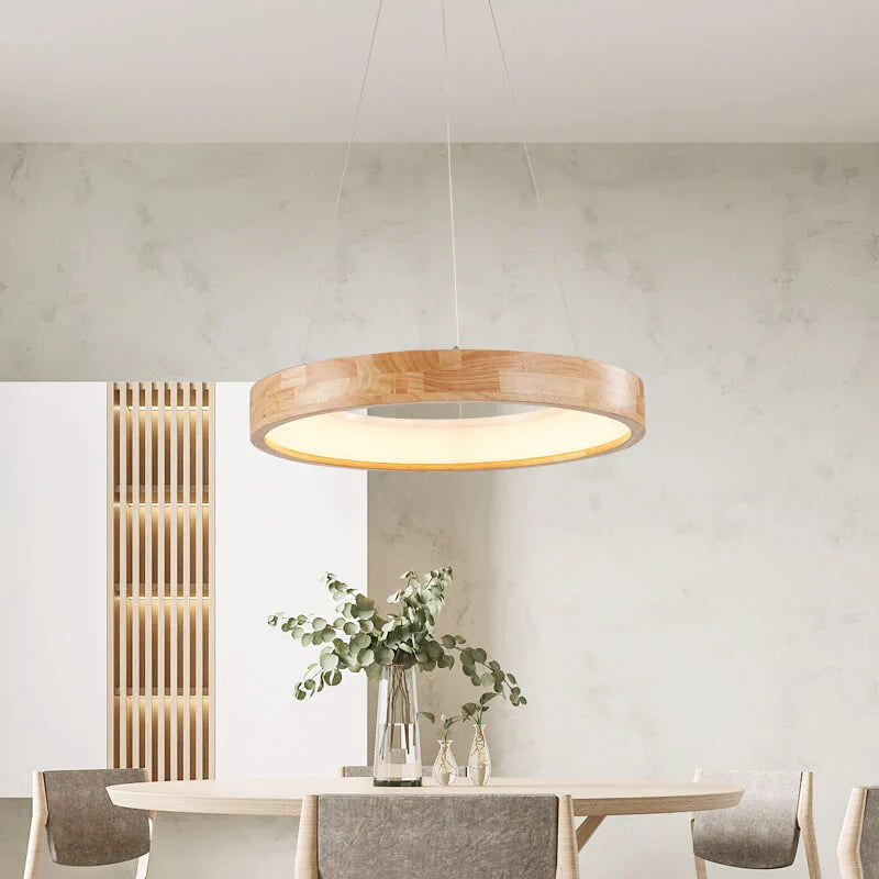 Japandi Wooden LED Pendant Light - Japandi