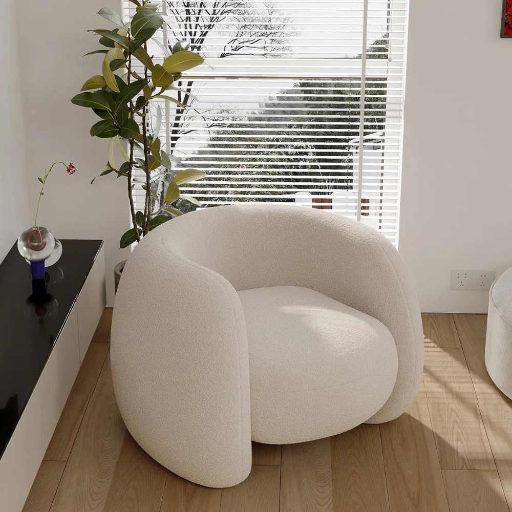Japandi Curved Armchair - Japandi
