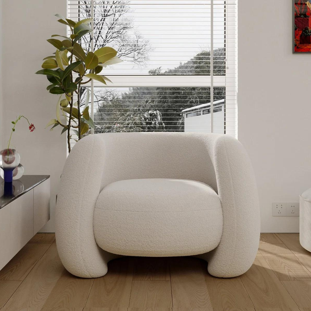 Japandi Curved Armchair - Japandi