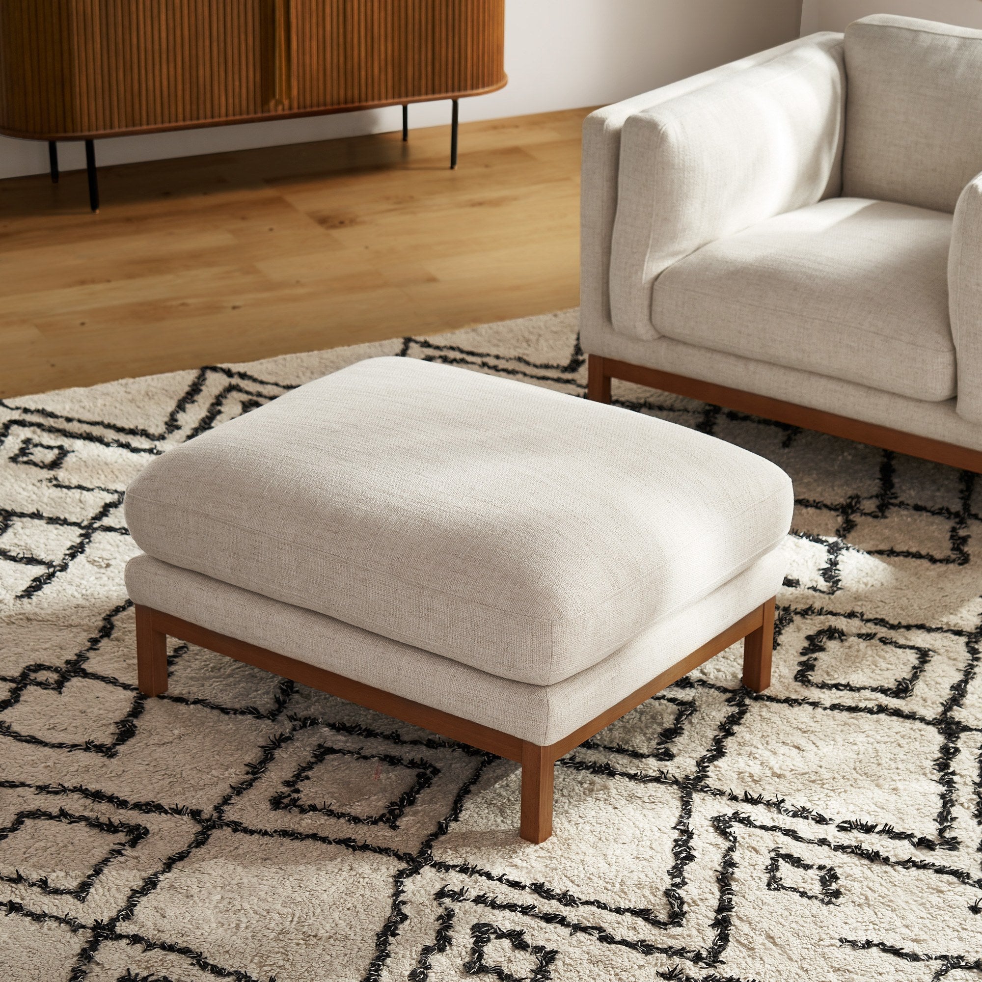 Japandi Fabric Ottoman - Japandi
