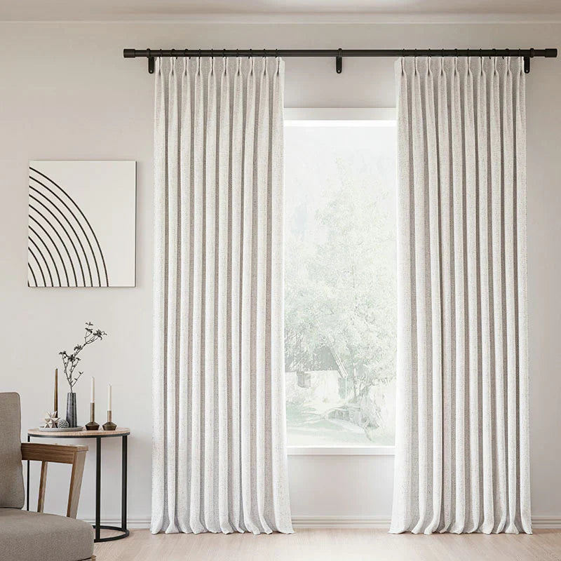 Japandi Linen Blackout Curtains | Pleated - Japandi