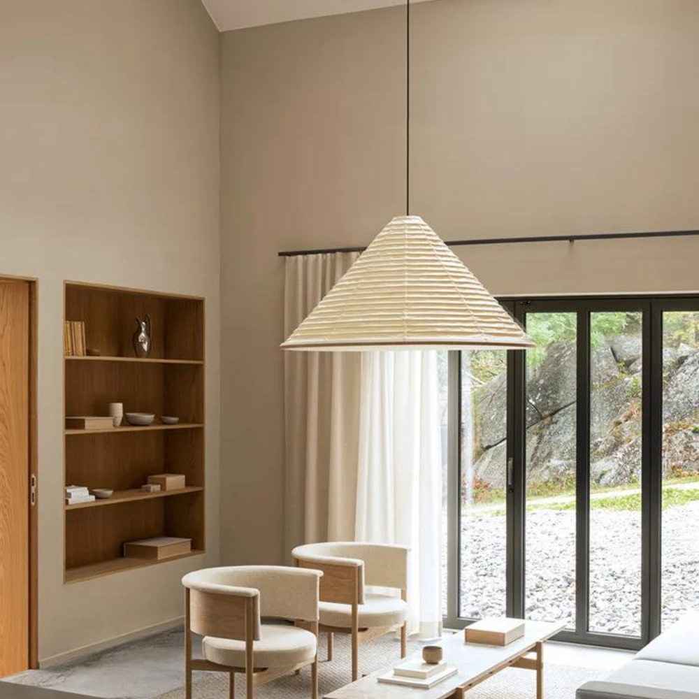 Japandi Paper Cone Pendant Light - Akairo - Japandi