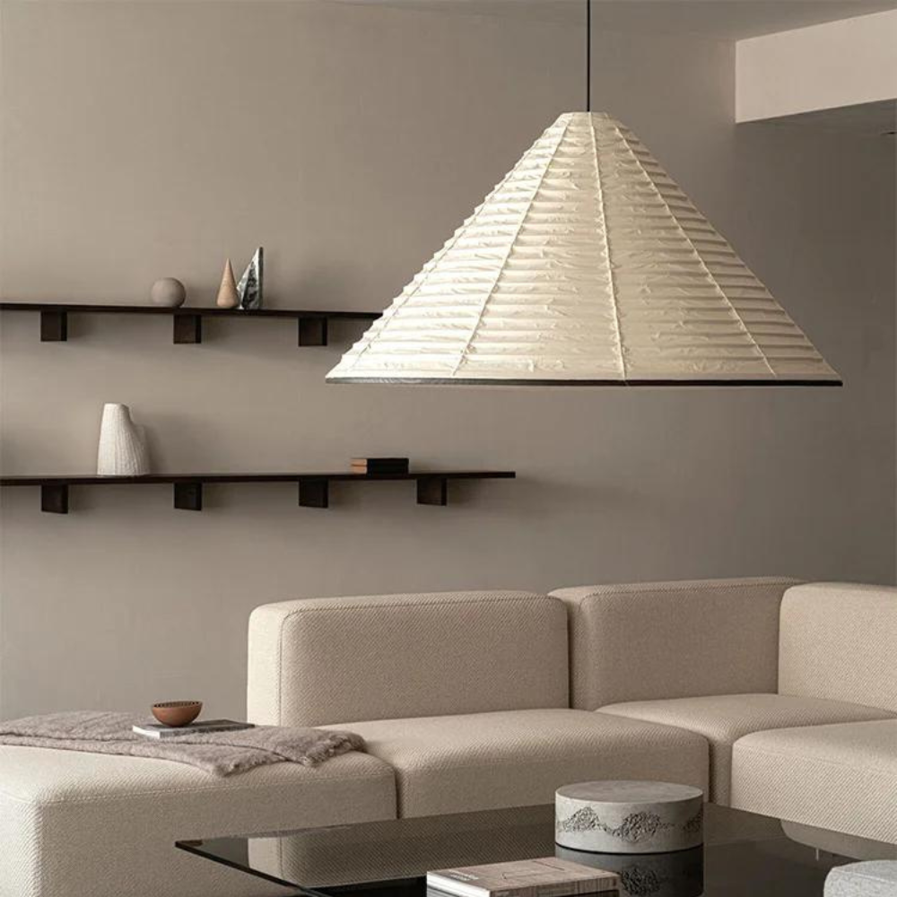 Japandi Paper Cone Pendant Light - Akairo - Japandi
