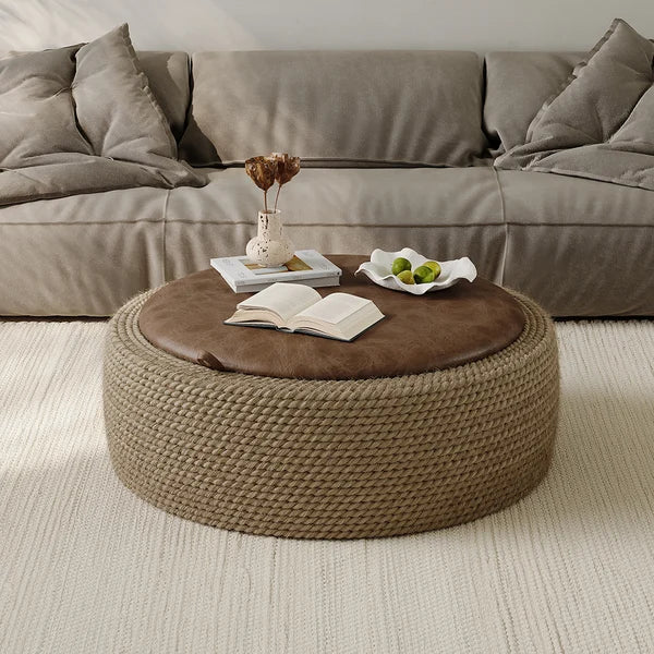 Japandi Woven Rope Coffee Table - Japandi