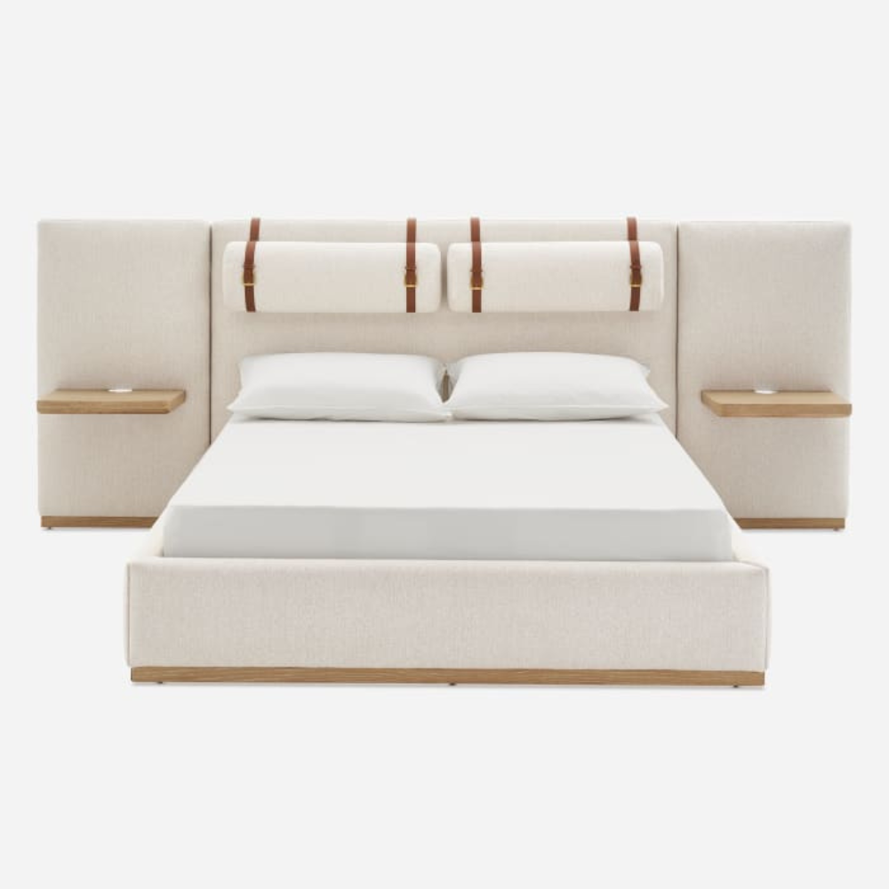 Japandi Bed with Extended Headboard - Japandi