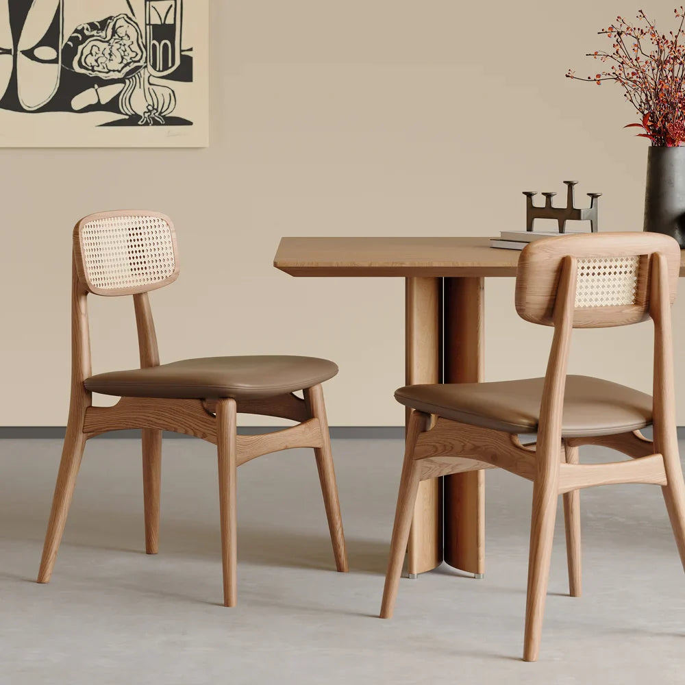 Japandi Faux Leather Chair (x2) - Japandi