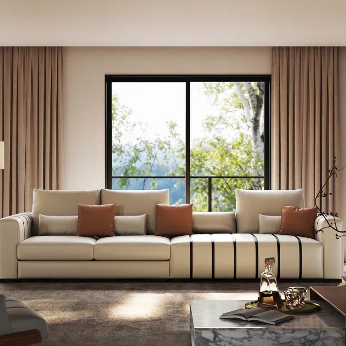 Japandi Faux Leather sofa - Japandi