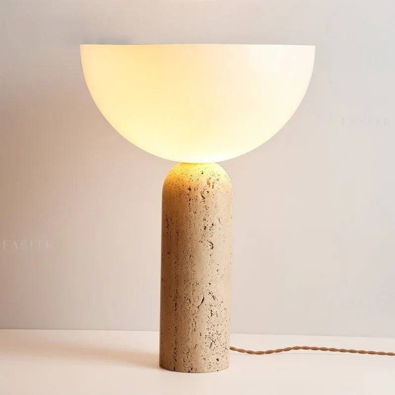 Japandi Fluted Ceramic Table Lamp – Uria - Japandi