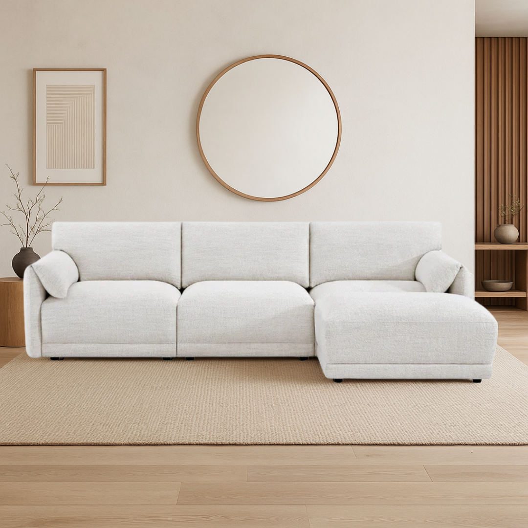 Japandi Modular Sectional with Ottoman - Japandi