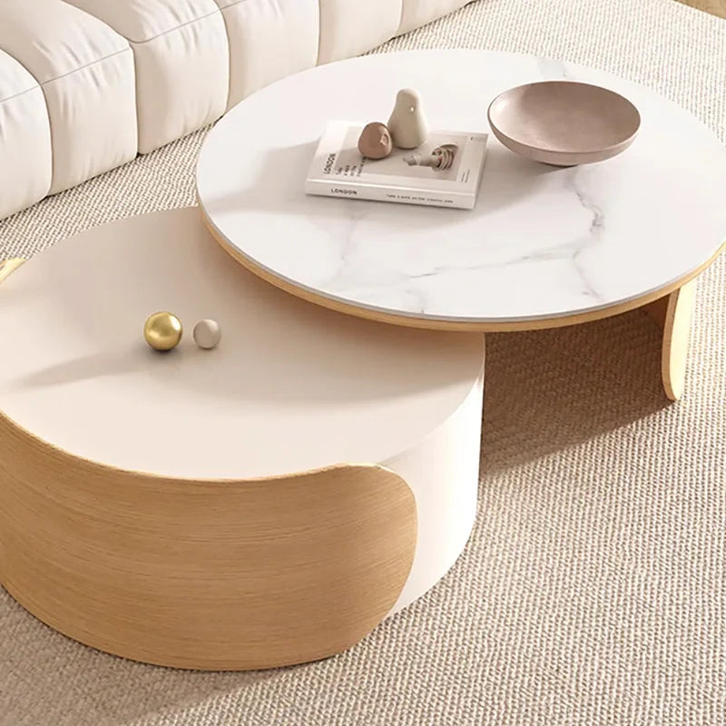 Japandi Nesting Coffee Table with Sintered Stone - Japandi