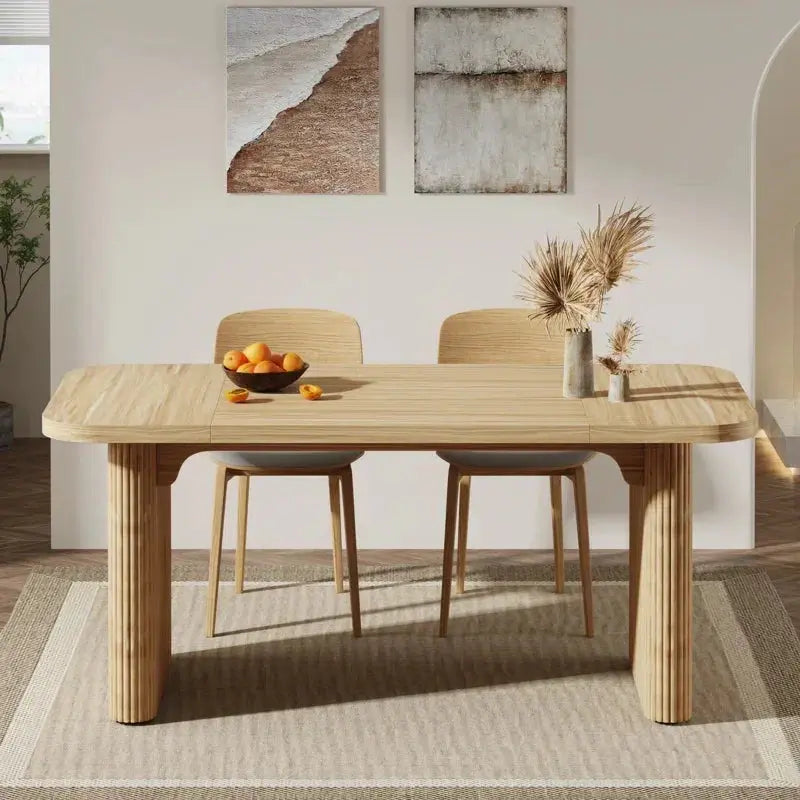 Japandi Rectangular Oak Dining Table - Japandi