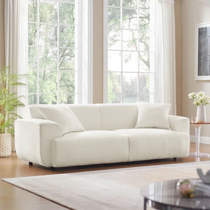 Japandi Round Arm Bouclé Sofa - Japandi