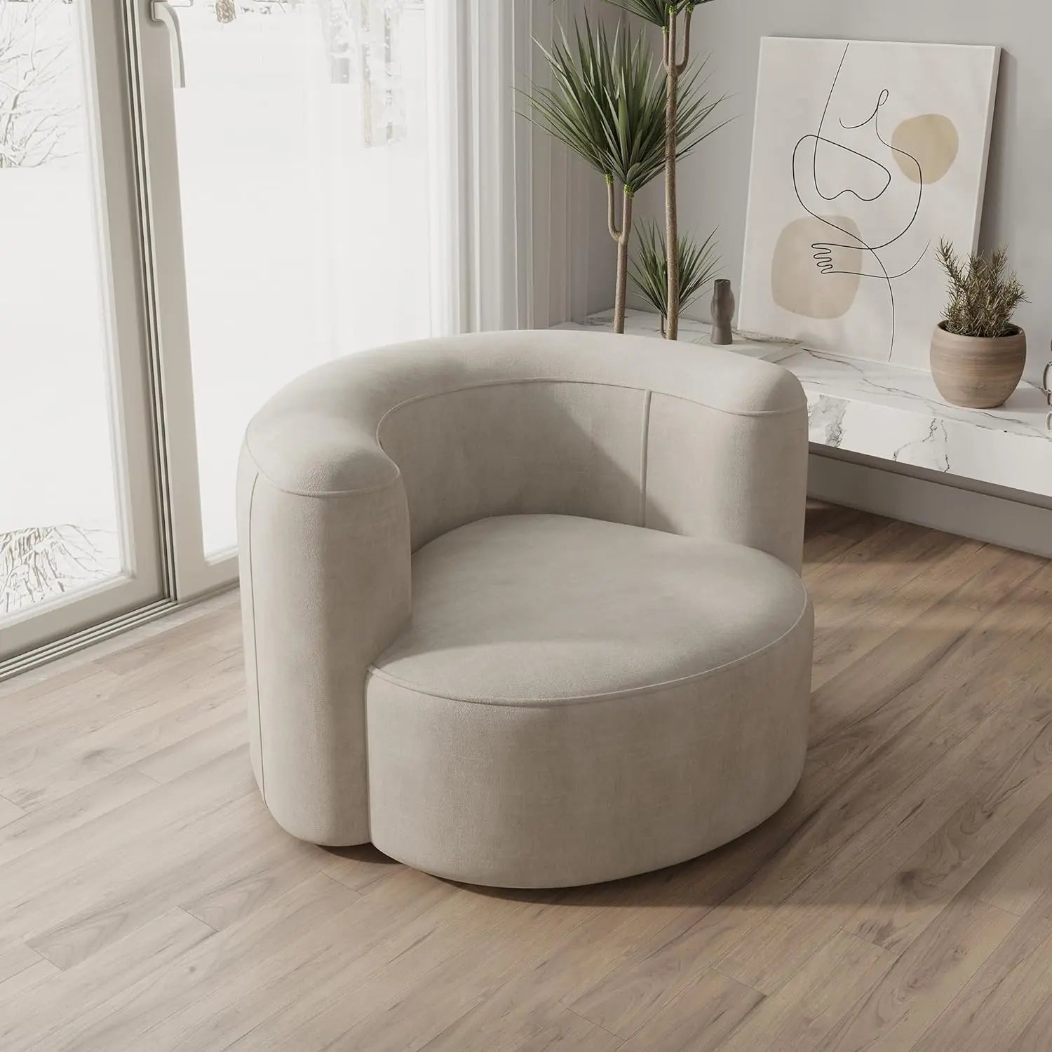 Japandi Velvet Armchair - Japandi