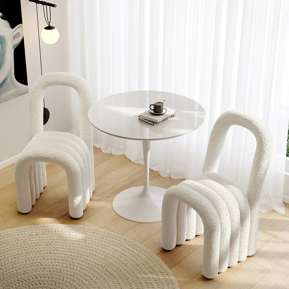 Japandi White Modern Chair (x2) - Japandi