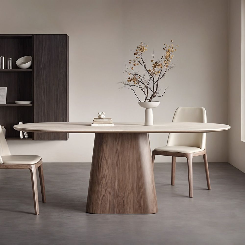 Japandi Stone & Wood Table - Japandi