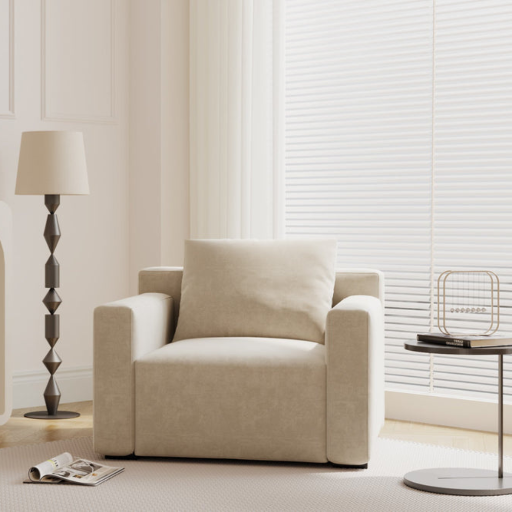 Japandi Suedette Armchair - Japandi