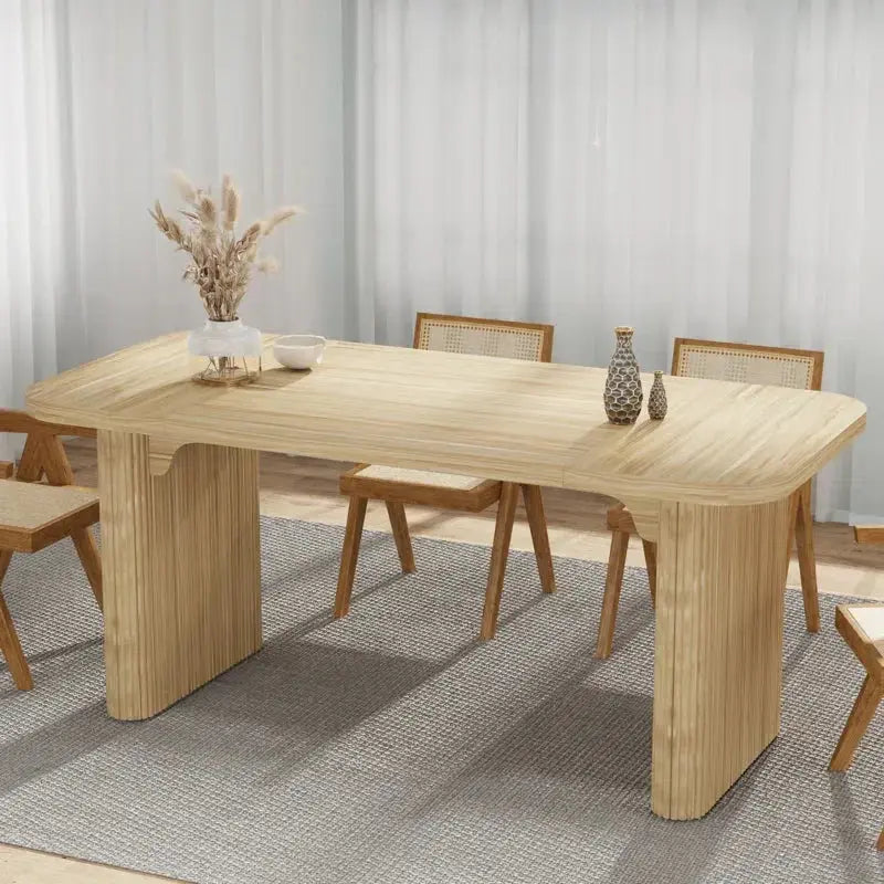 Japandi Rectangular Oak Dining Table - Japandi