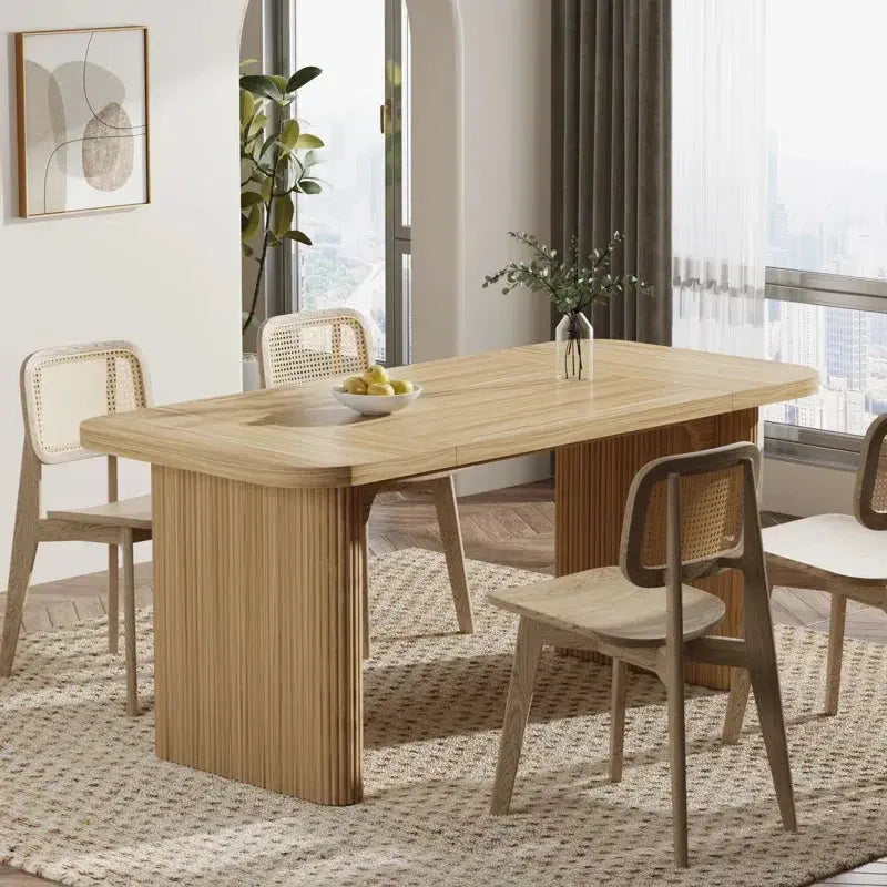 Japandi Rectangular Oak Dining Table - Japandi
