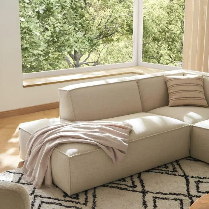 Japandi Sofa with Ottoman - Japandi