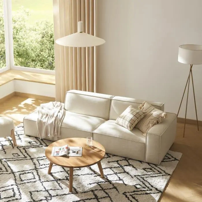 Japandi Sofa with Ottoman - Japandi
