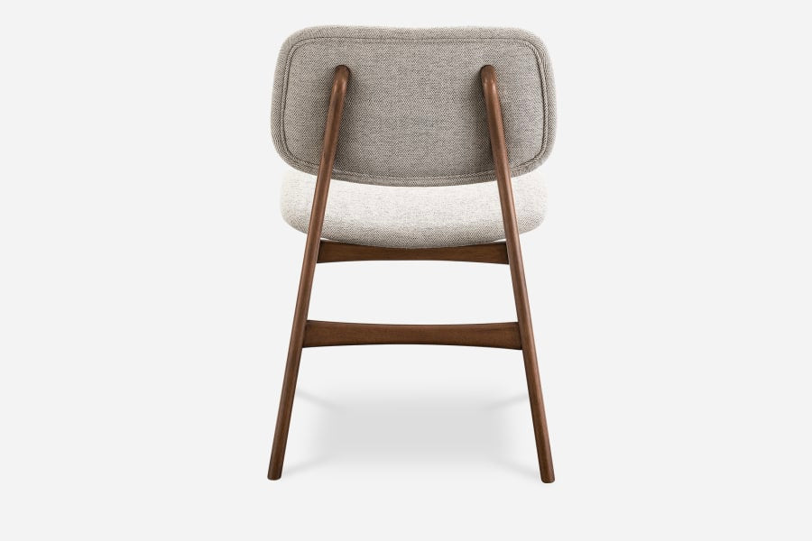 Japandi Wood and Fabric Chair (x2) - Japandi