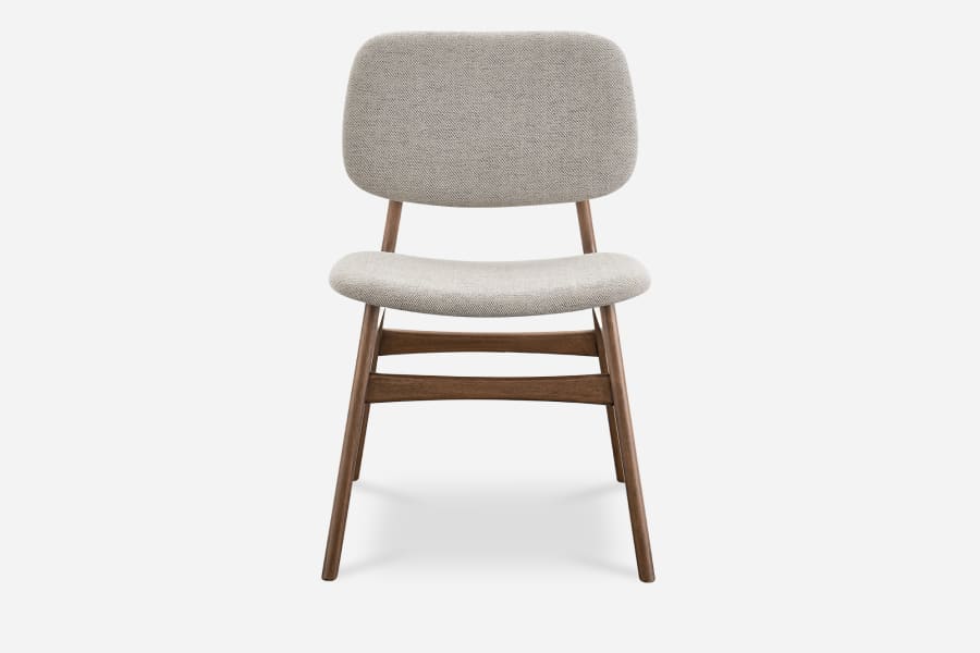 Japandi Wood and Fabric Chair (x2) - Japandi