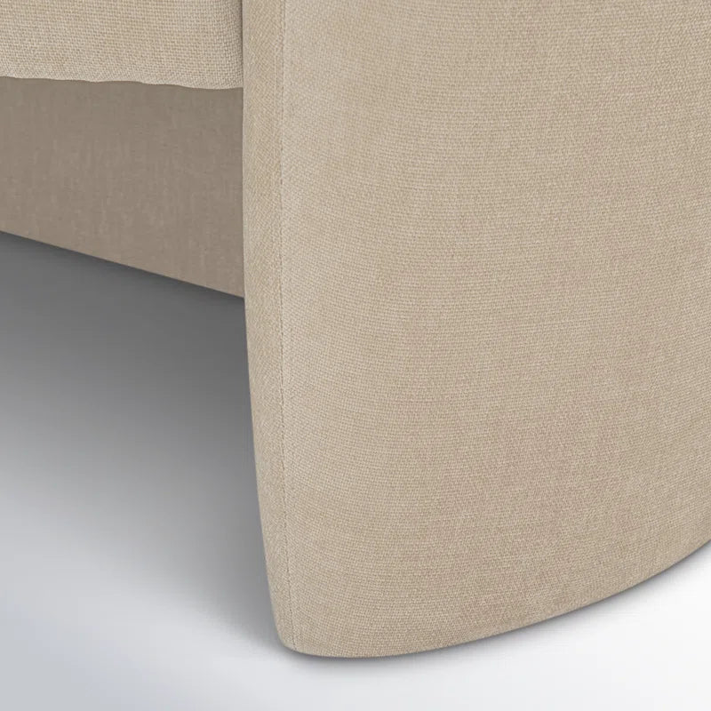 Compact Japandi Loveseat in Textured Fabric - Japandi