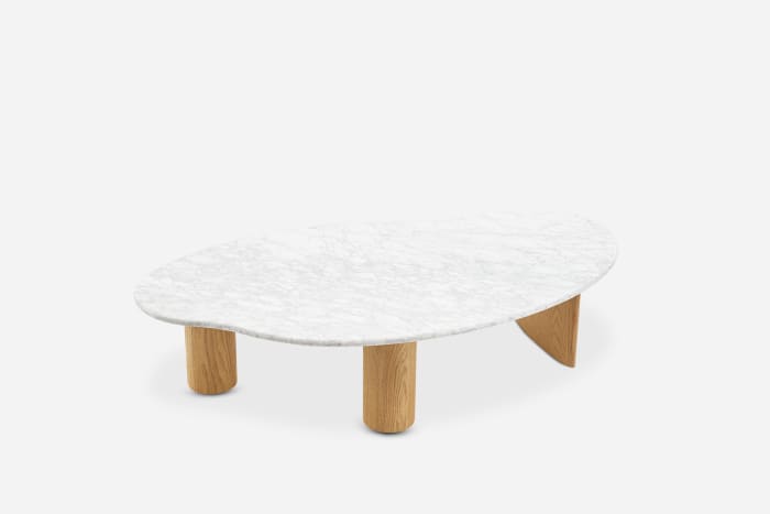 Japandi Wood & Marble Coffee Table - Japandi